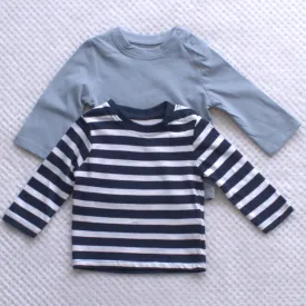 2 Pack Long-sleeved Top Striped & Plain