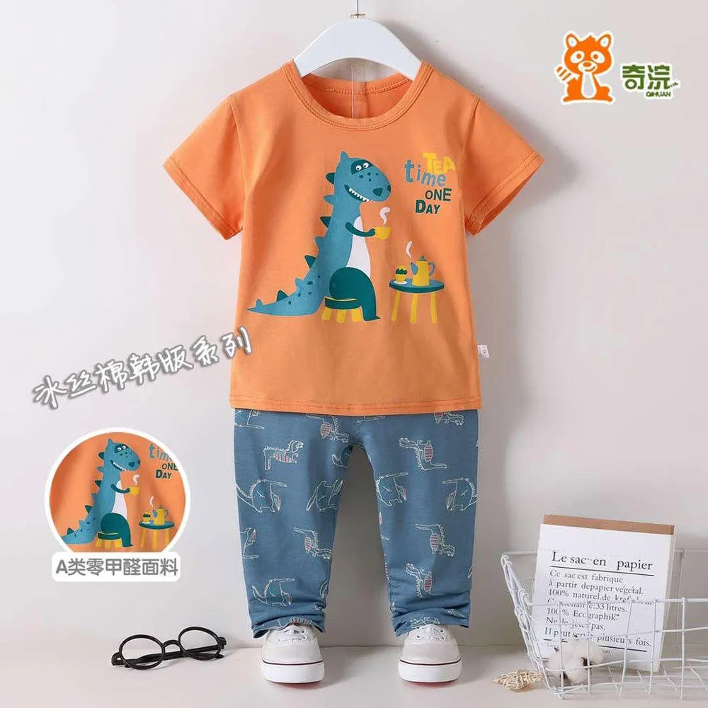 2 Piece Set Tea Time Dino Orange 1866