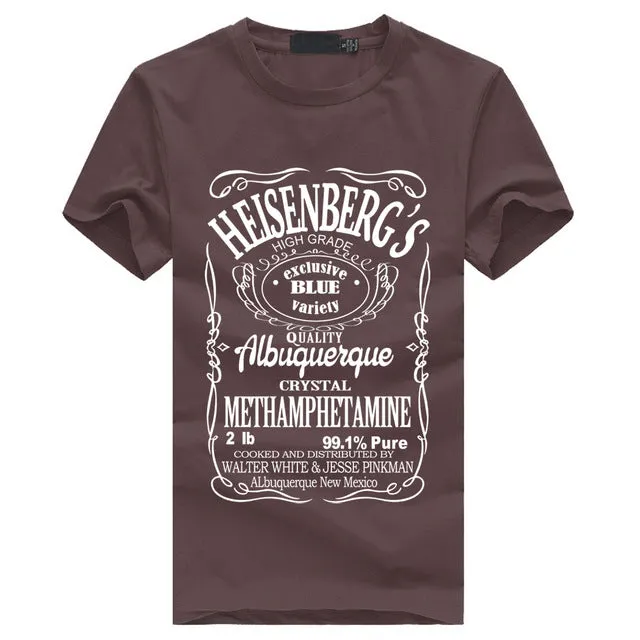 2017 New Summer Fashion Brothers Shirt Men Breaking Bad Walter White Men T-Shirt Heisenberg Men Tops funny Tops shirts S-XXXL