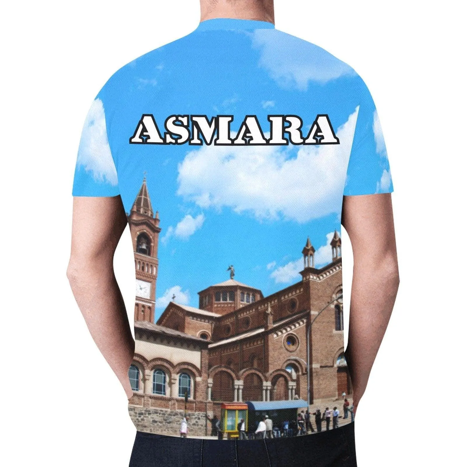 Asmara cathedral Mens men T-Shirt Sky Print