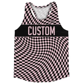 Black And Light Pink Custom Running Racerback Singlet Track Tops Made In USA