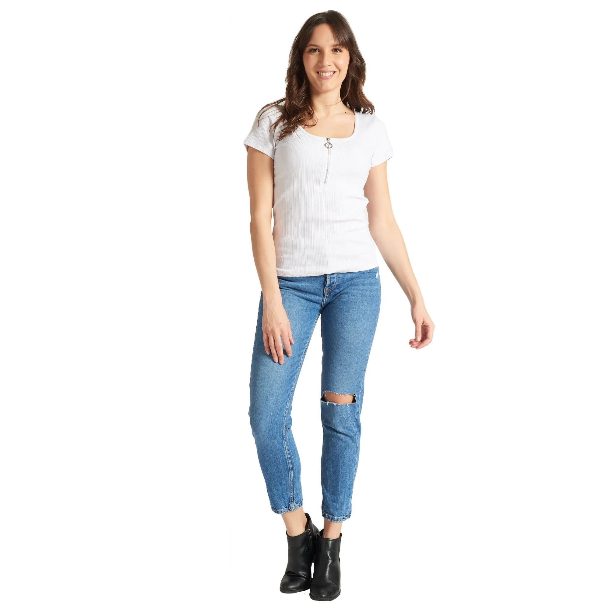 Boyfriend Jeans - Mid Blue