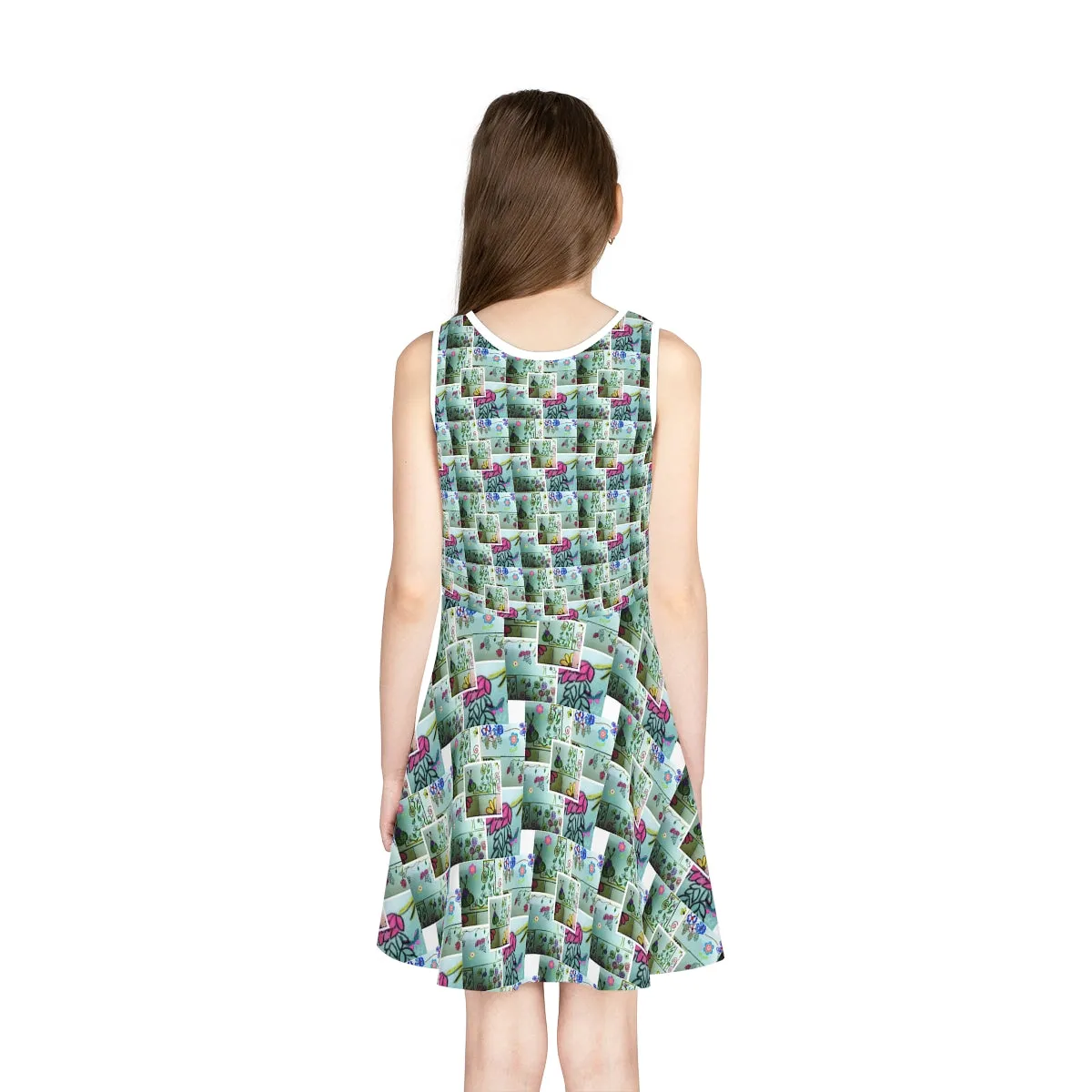 Girls' Sleeveless Sundress (AOP) FLOWER DOODLES