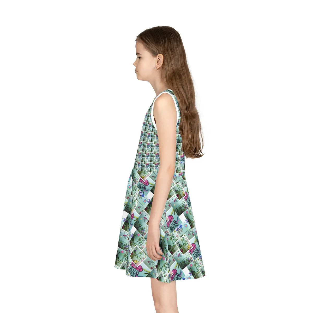 Girls' Sleeveless Sundress (AOP) FLOWER DOODLES
