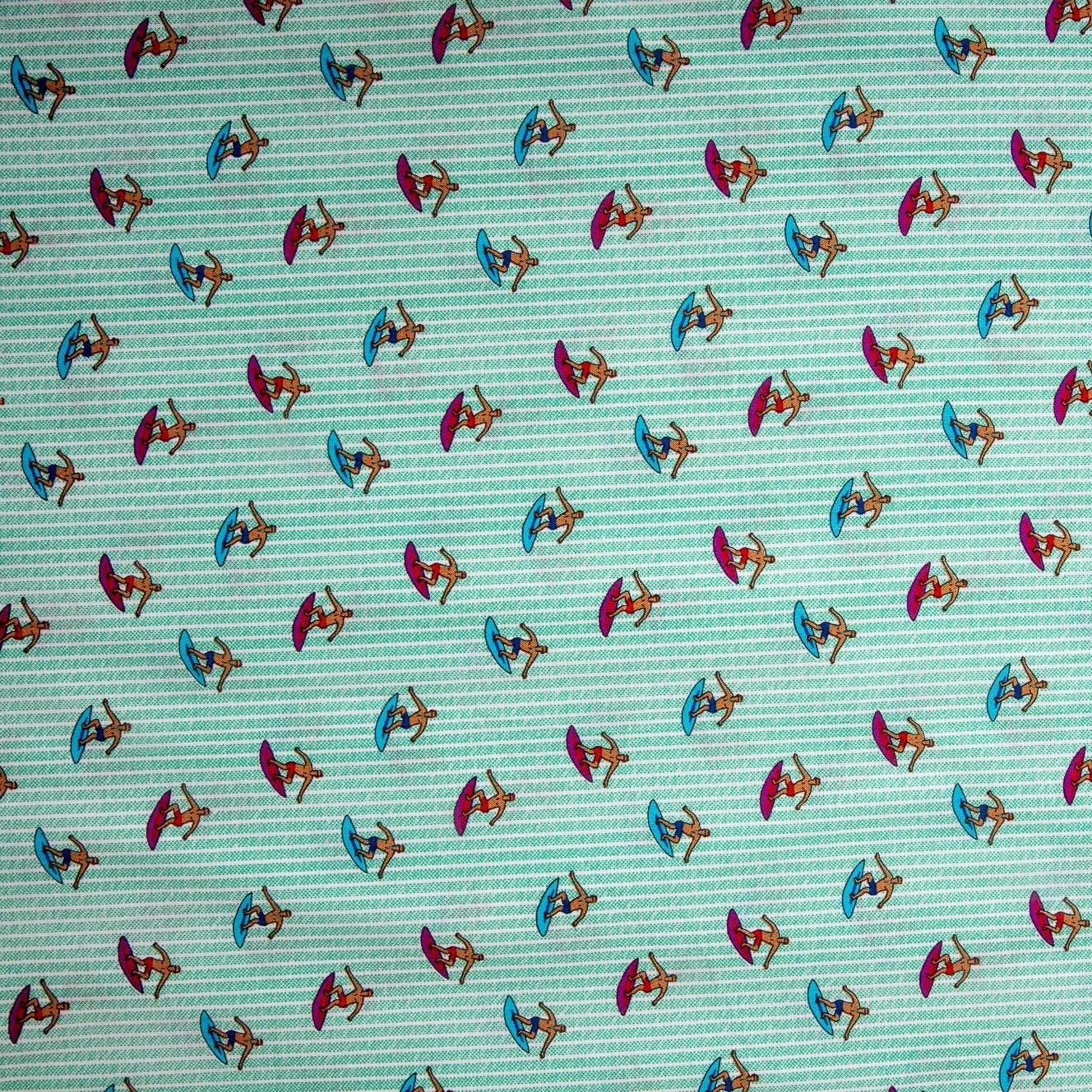 Green Kids Print Poplin Cotton Fabric
