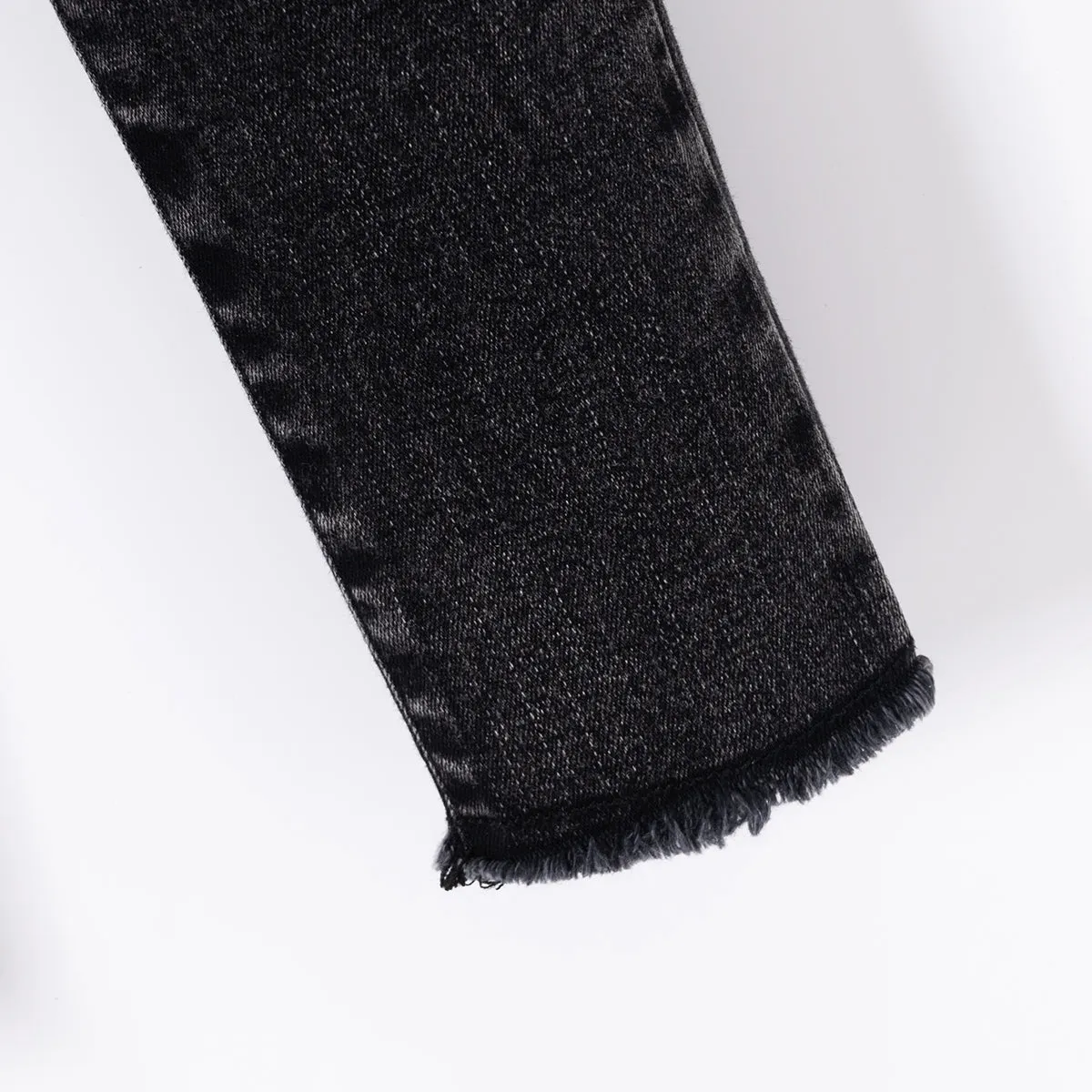 Kids Raw Hem Elastic Waist Jeans