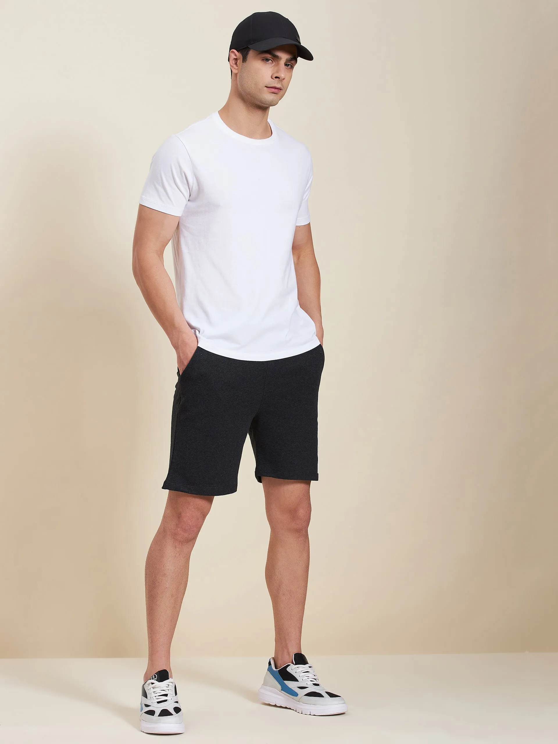 Men Dark Grey Mascln Bermuda Shorts