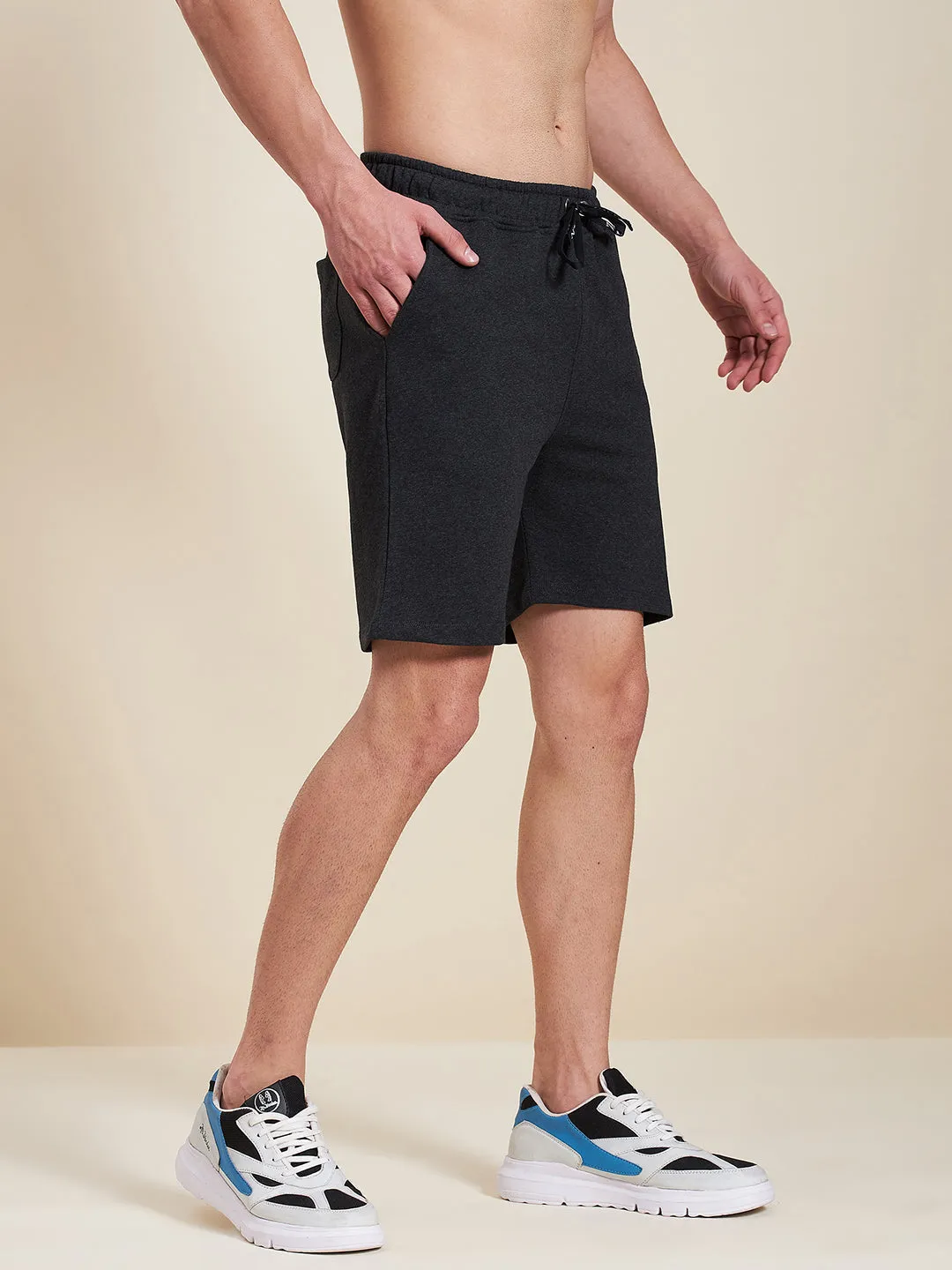 Men Dark Grey Mascln Bermuda Shorts
