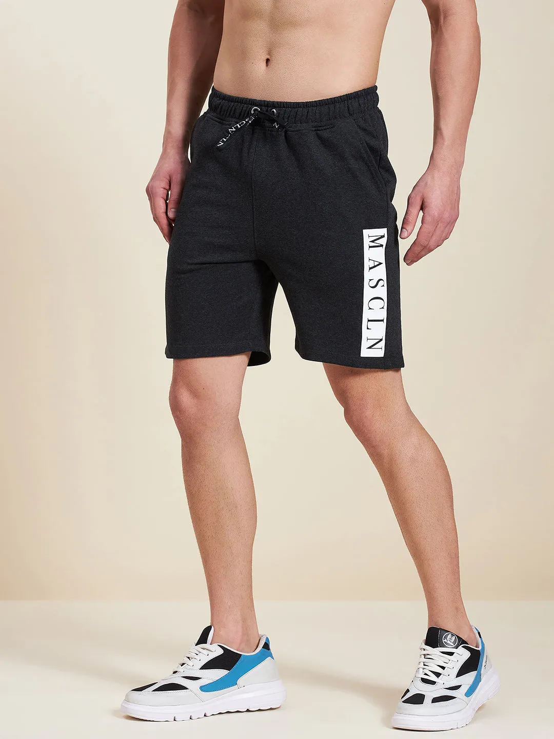 Men Dark Grey Mascln Bermuda Shorts