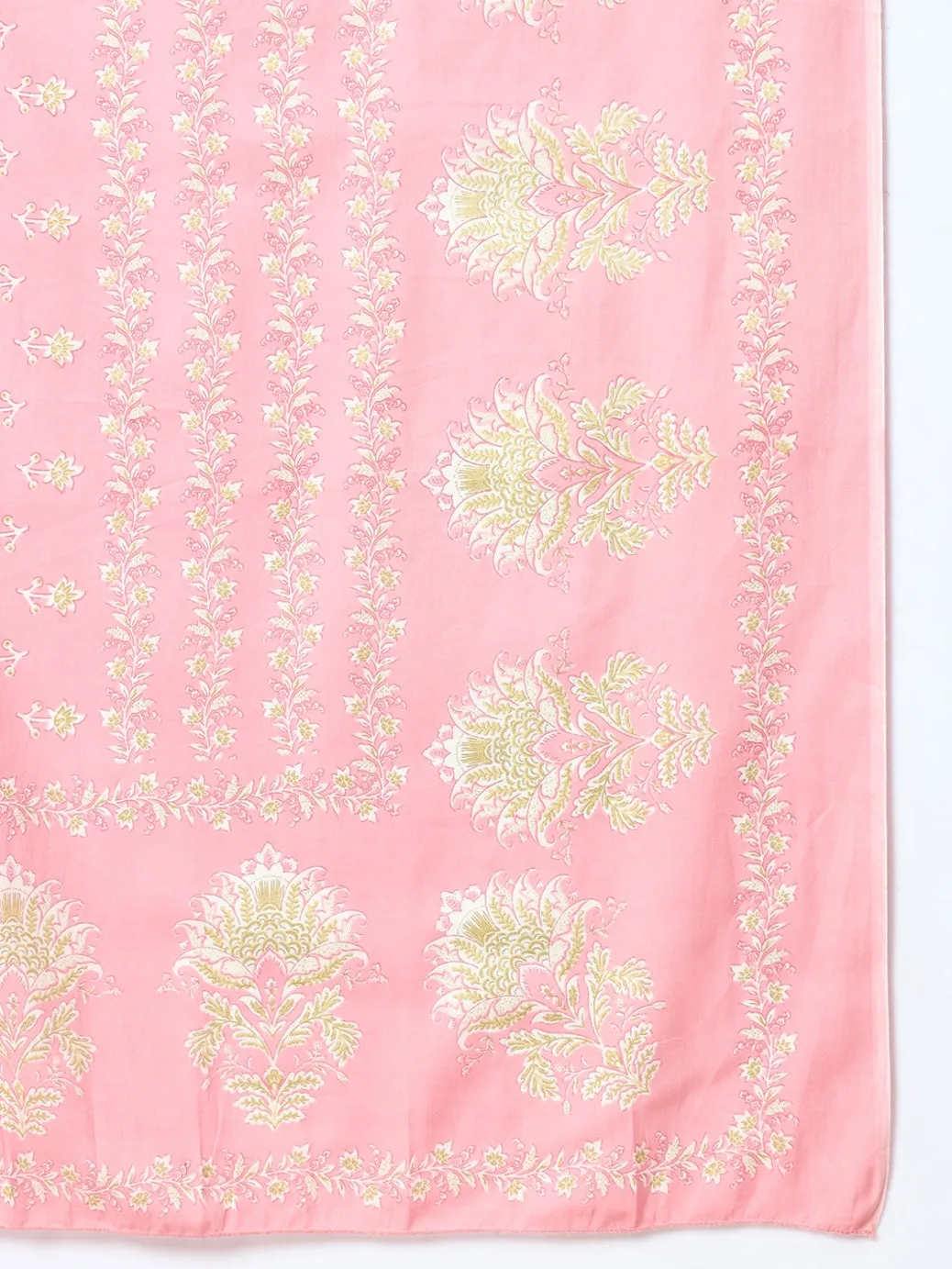 Pink Printed Cotton Kurta Dupatta Set