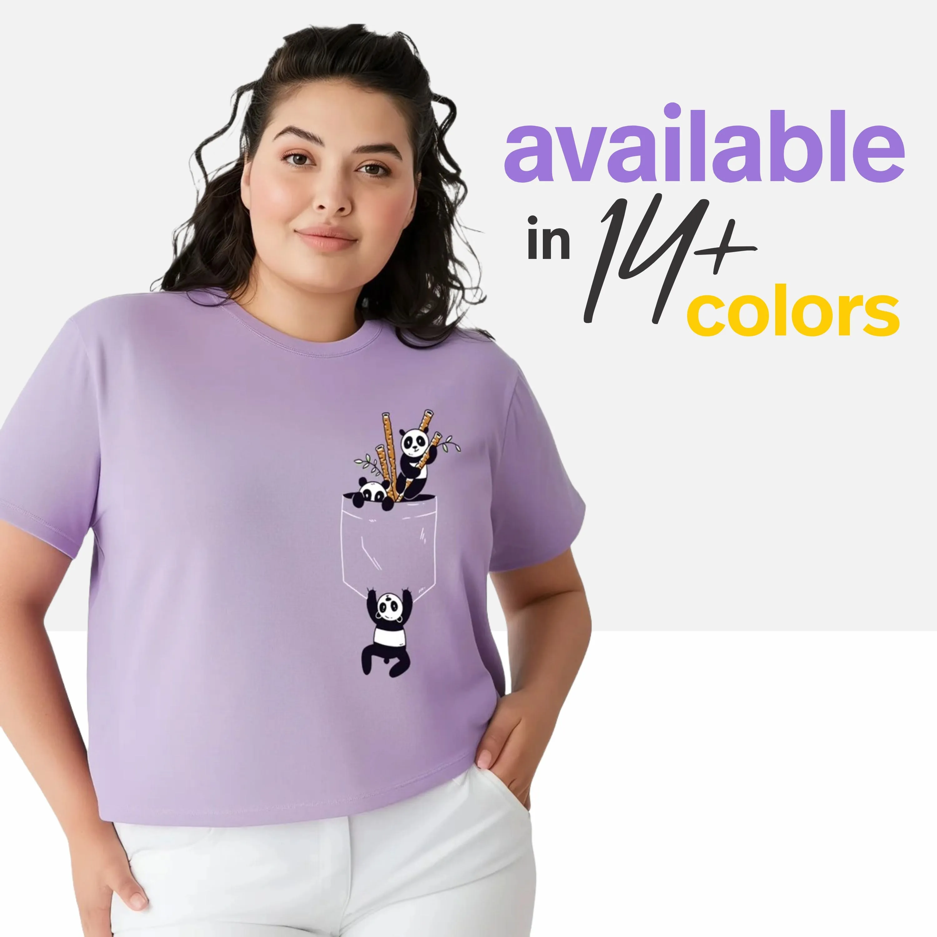 Pocket Panda Women Plus Size T-shirt