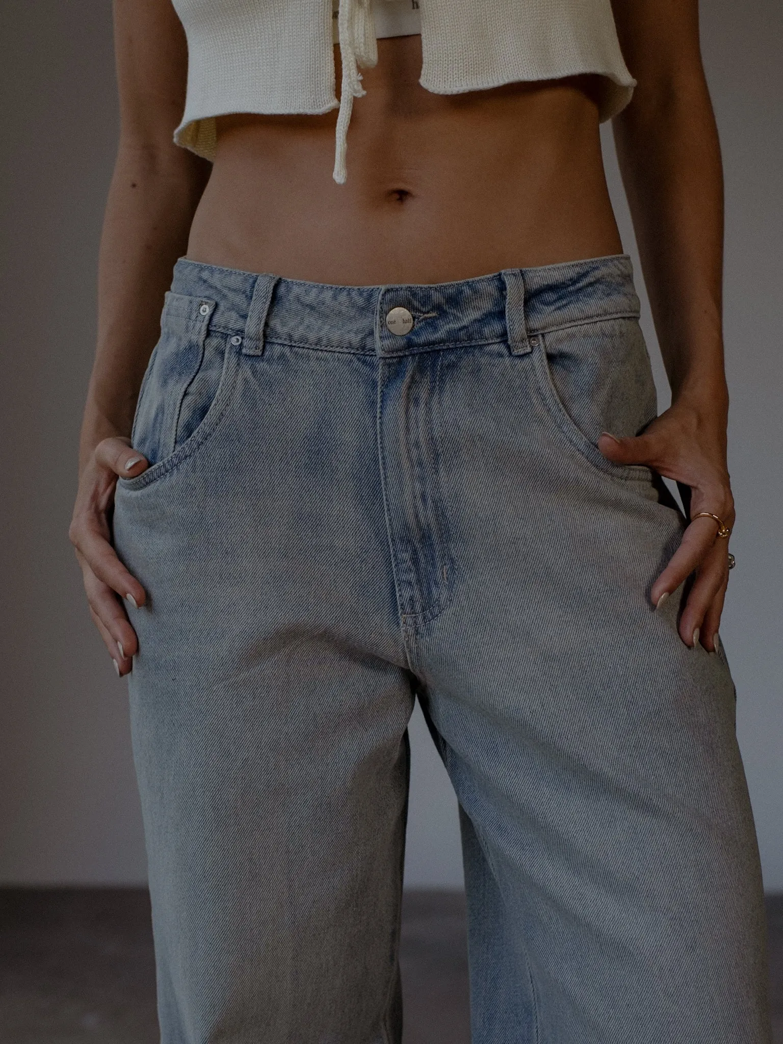 RENEW WIDE LEG JEAN - DIRTY ICE BLUE