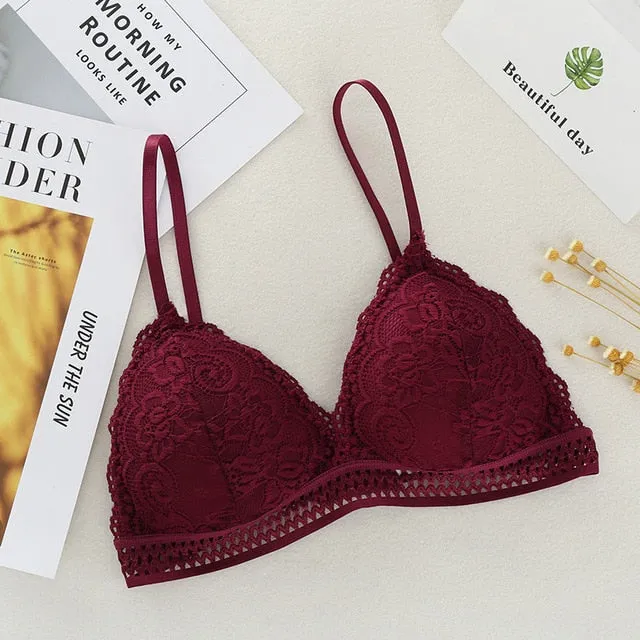Seamless Bra New Fashion French Style Bralette Seamless Deep V Lace Girl Women Bra