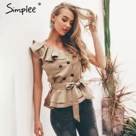Simplee Sexy one shoulder irregular women