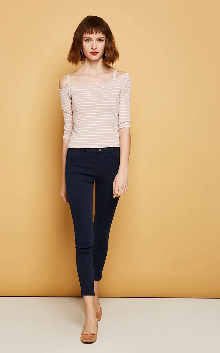 Slim Wrap Stretch Denim Pants