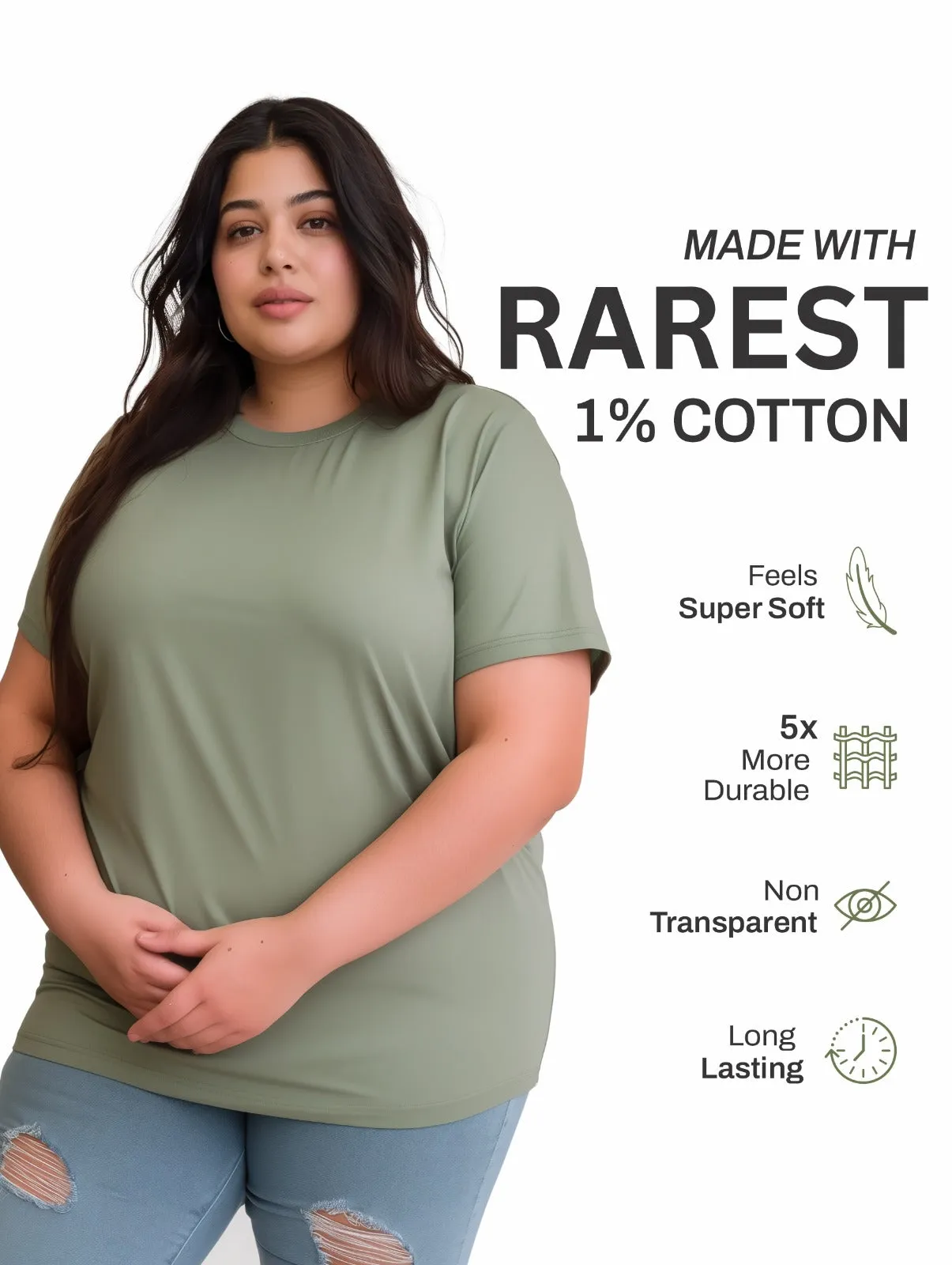 Solid Women Plus Size T-shirt