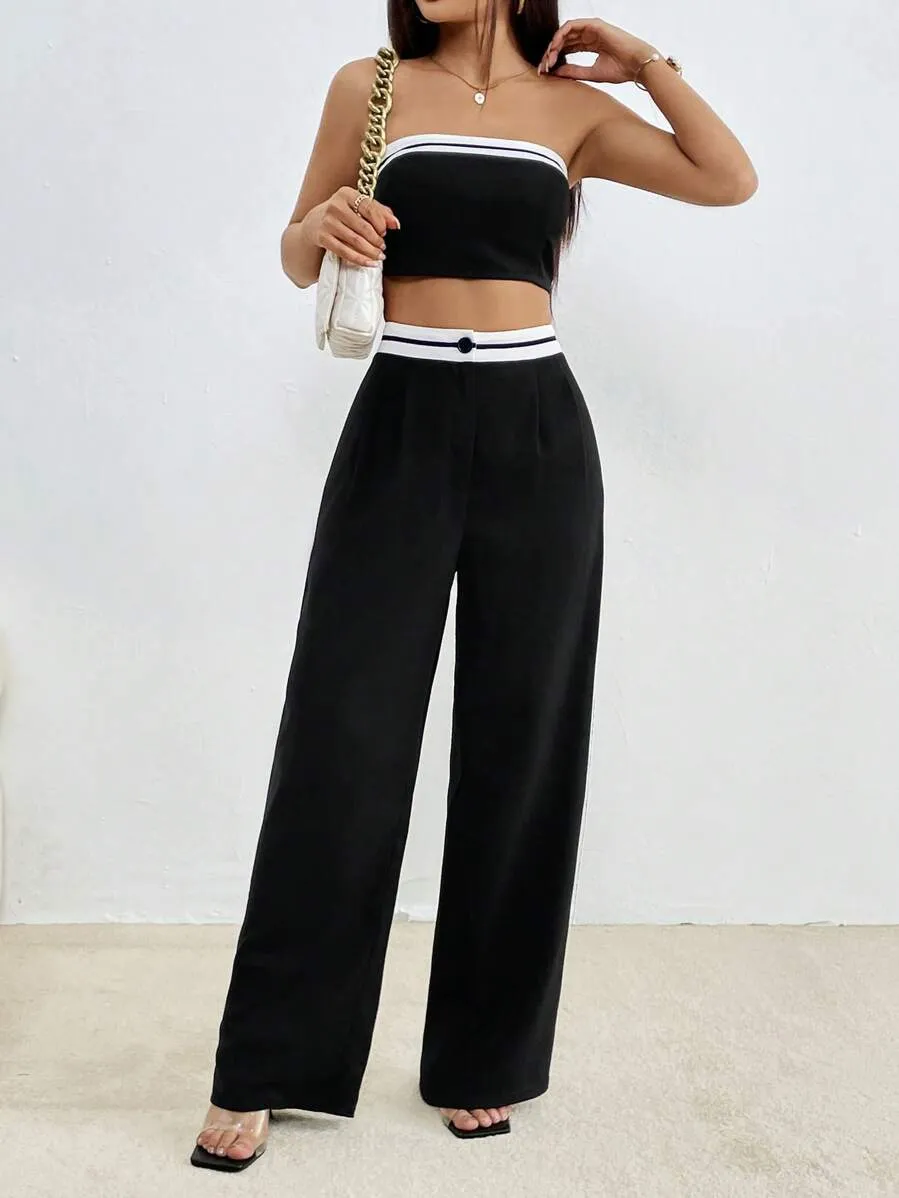 Stella Trim Tube Top & Wide Leg Pants
