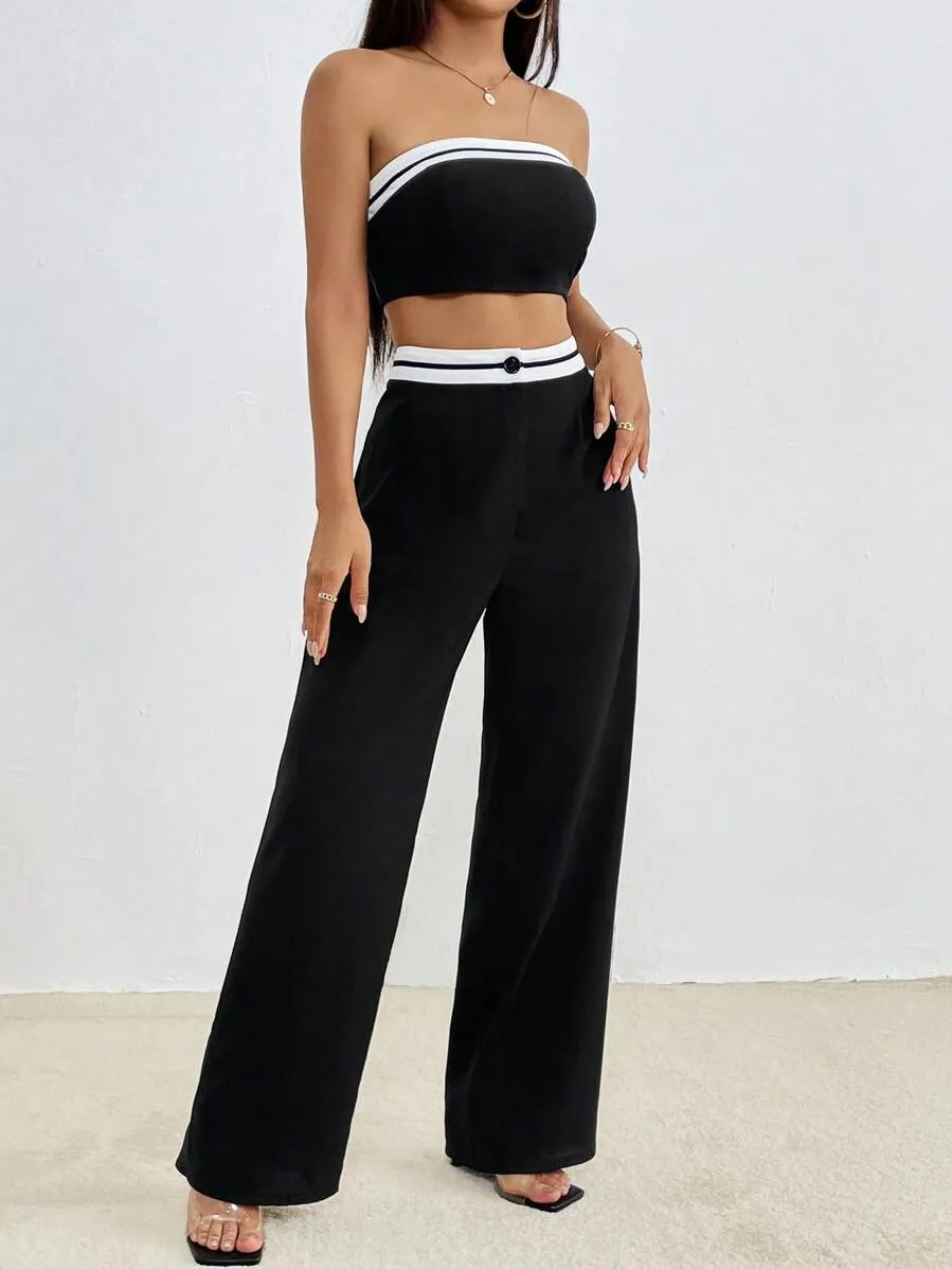 Stella Trim Tube Top & Wide Leg Pants