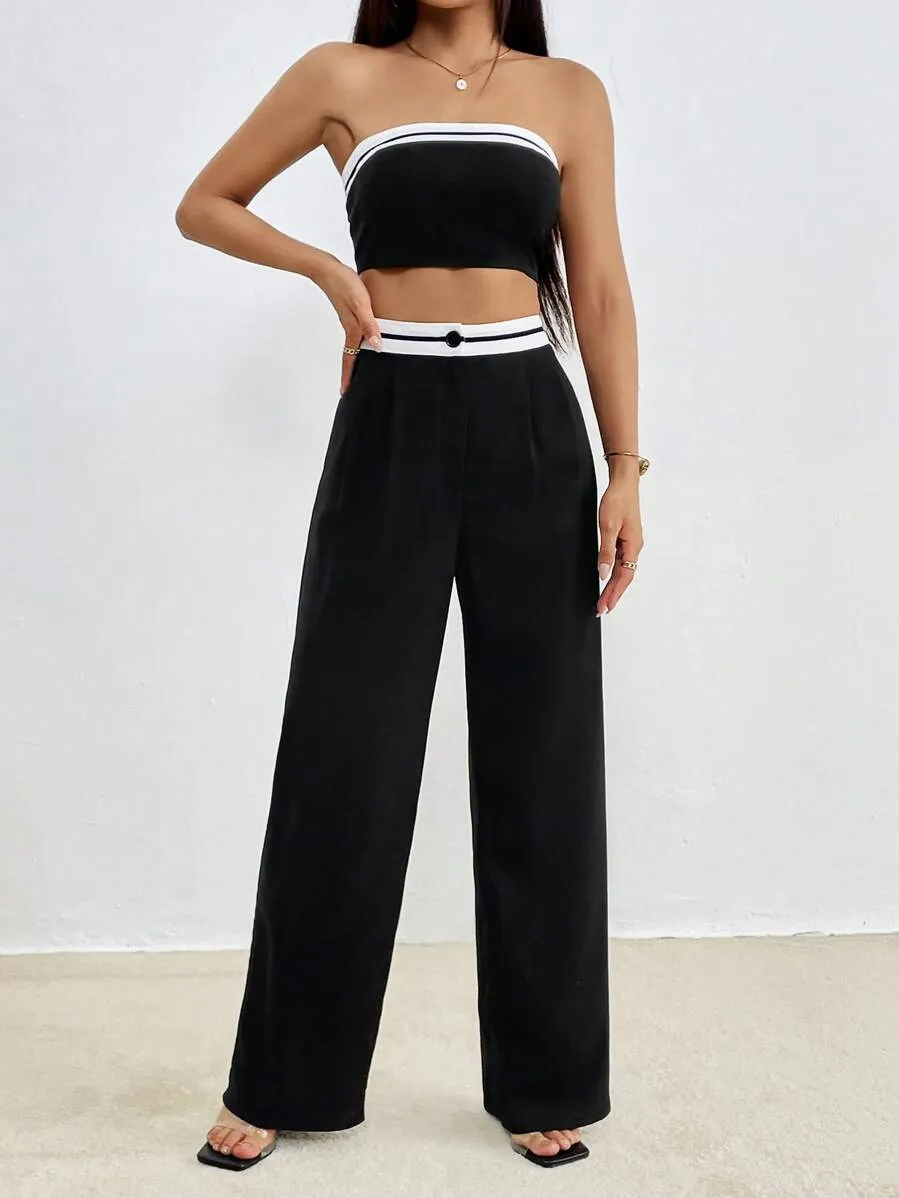 Stella Trim Tube Top & Wide Leg Pants
