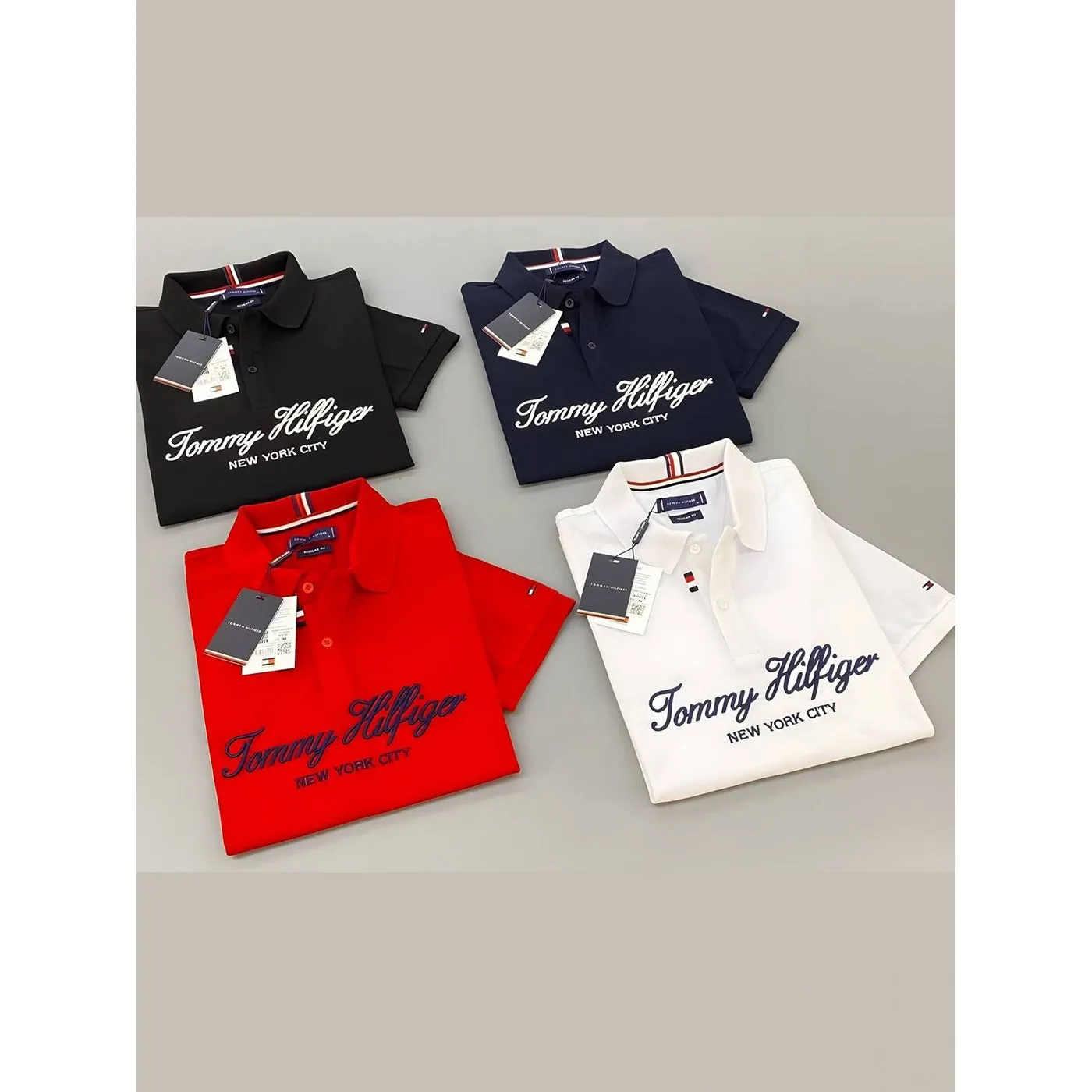 TH Black Text Polo Shirt