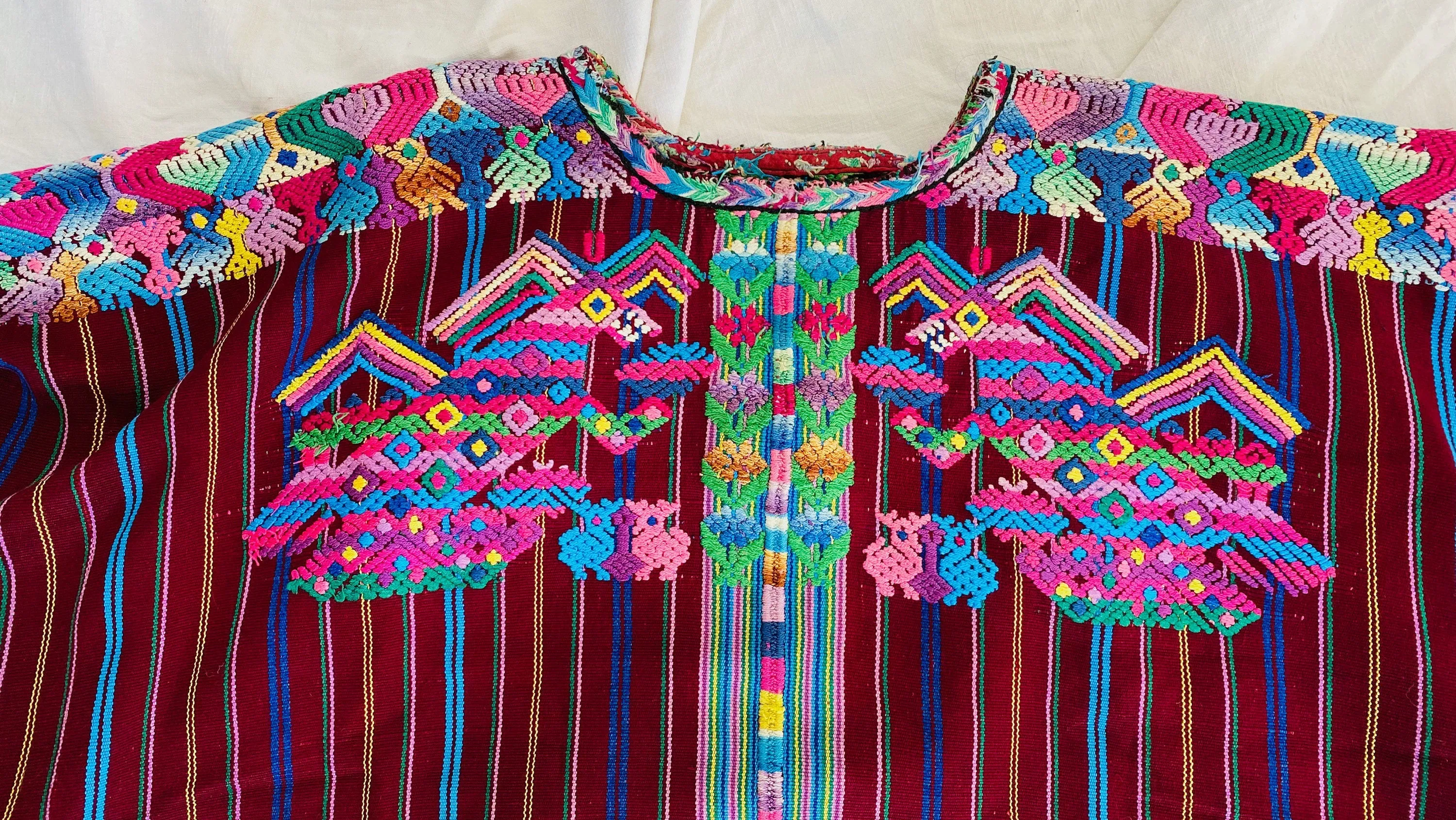 Vintage Guatemala Huipil. Xenacoj. Hand-Woven & Embroidered