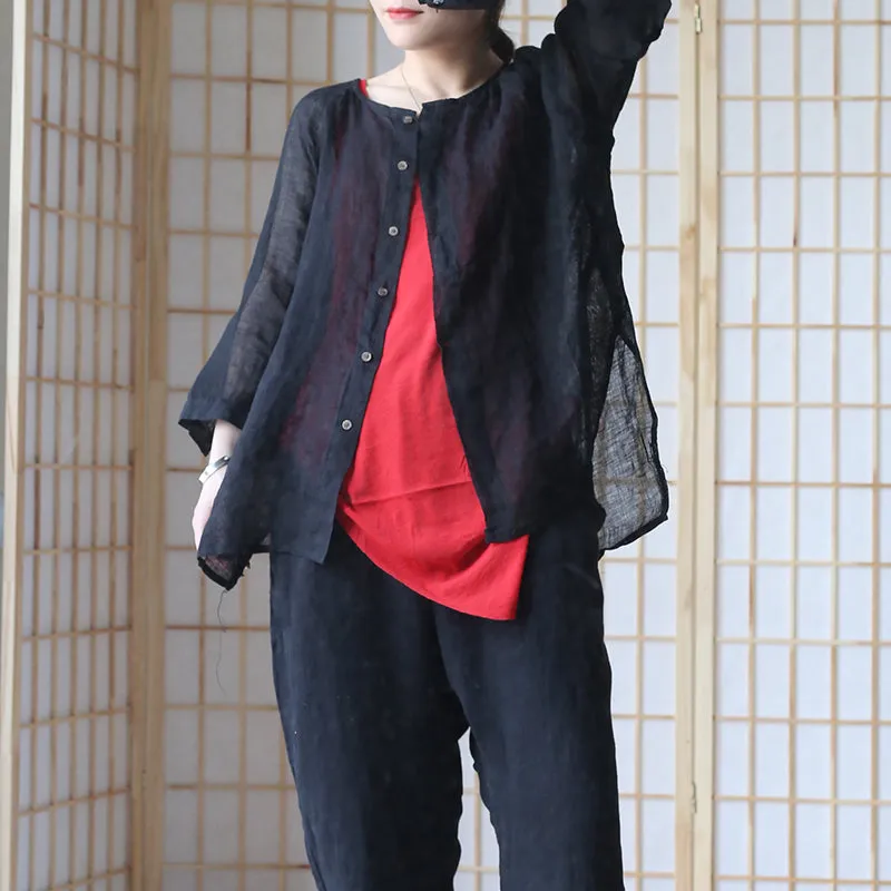 Women Casual Linen Spring Summer Autumn Women Tops PZ97288